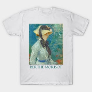 Young Woman with a Straw Hat by Berthe Morisot T-Shirt